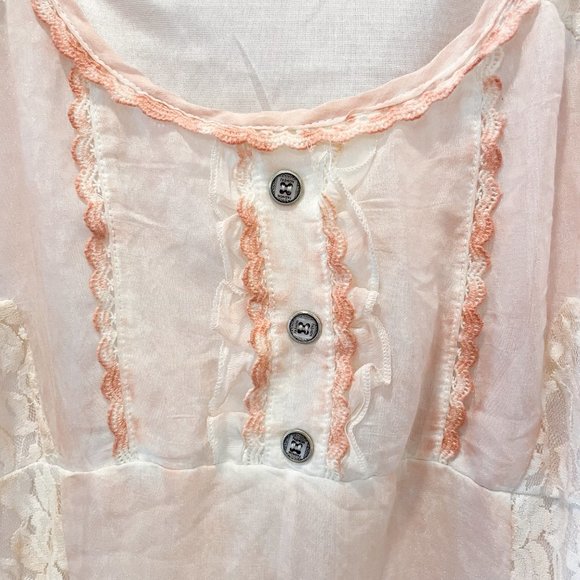 Beulah Ruffled Cottagecore Style Lace Mini Dress - Picture 3 of 12